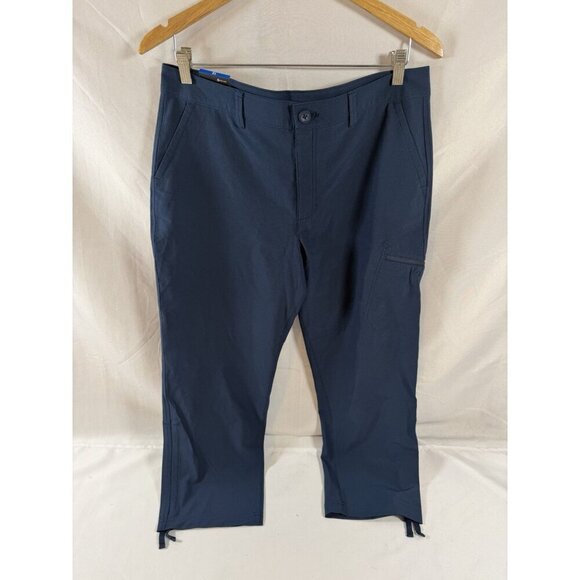 Eddie Bauer Adventurer Stretch Ripstop Crop Blue Pants Womens Sz 10 NWT - Picture 2 of 4